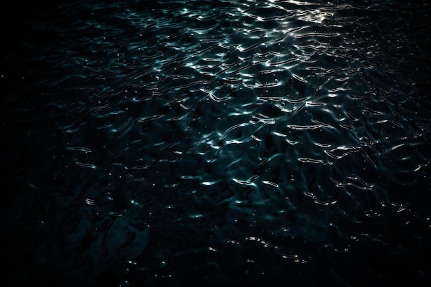 Blue water surface with ripples in the pool Abstract background