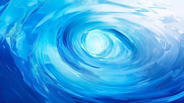 Blue Water Swirl Beautiful Swirled background in Cyclonic Motion with a Spiral shape forming the