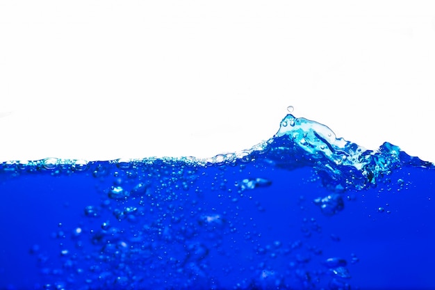 Blue water with bubbles