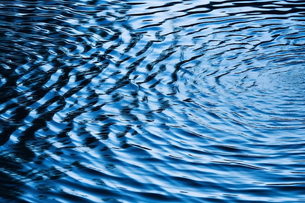 A blue water with ripples in it