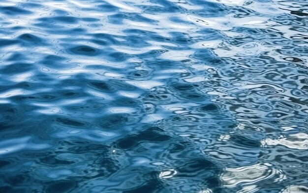 A blue water with ripples in the water