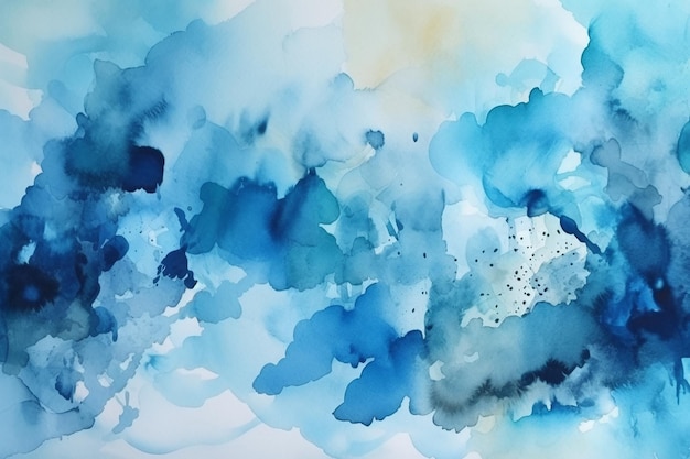Синий абстрактный фон акварель