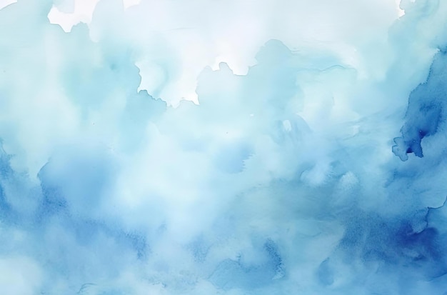 blue watercolor abstract painting in the style of soft pastel skies