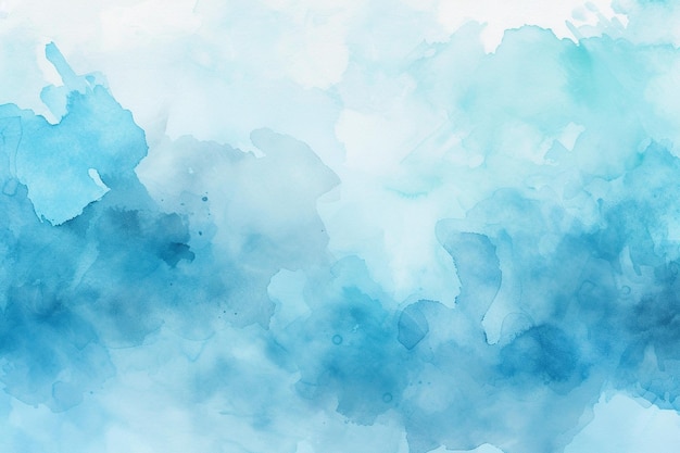 Blue Watercolor Background Atmospheric Clouds in Light SkyBlue