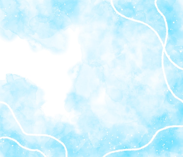 흰색 테두리와 그것에 '파란 물'이라는 단어가 있는 파란색 수채화 배경