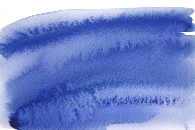 Photo blue watercolor brush white background