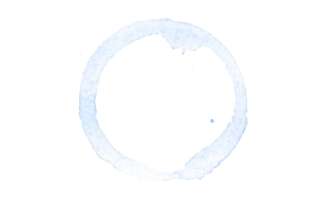 Photo blue watercolor circle isolated on white background