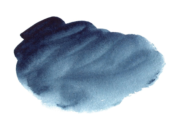 Синяя акварельная форма на белом фоне