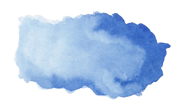 Blue watercolor shape isolated on white