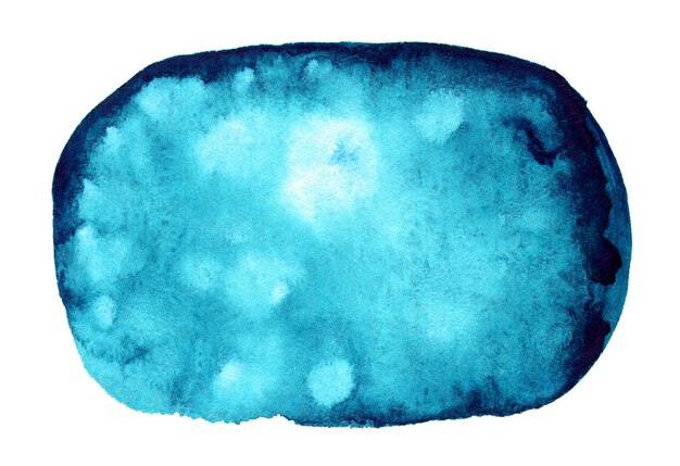 Blue watercolor shape isolated on white