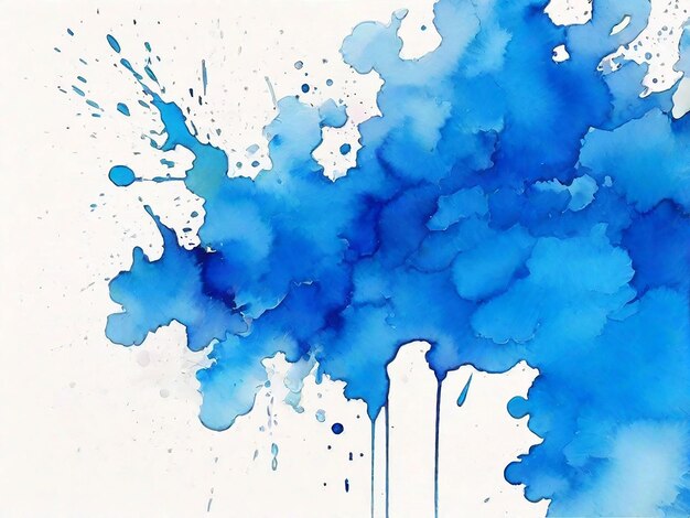 Blue watercolor splash abstract background