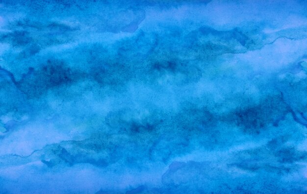 Blue watercolor splash stroke background. by drawing