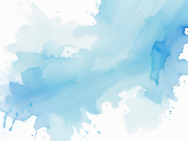Blue watercolor splatters on white