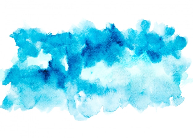 Macchia acquerello blu con sfumature di colore tratto di vernice