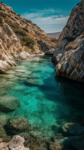 Photo the blue waters of the river