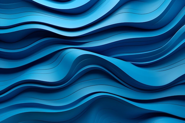 Photo a blue wave background blue edges in the style of chromatic sculptural slabs and fabrics