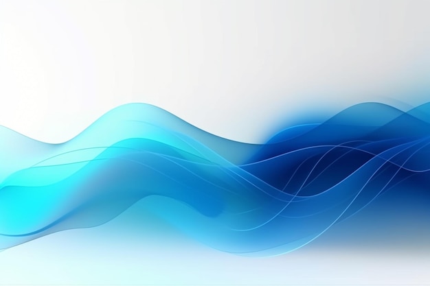 A blue wave background with a white background.