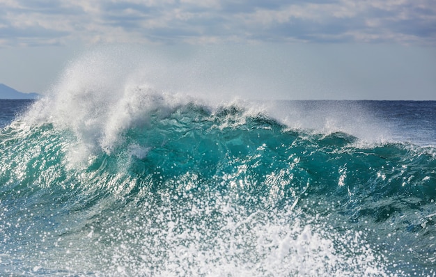 Blue wave on the beach.