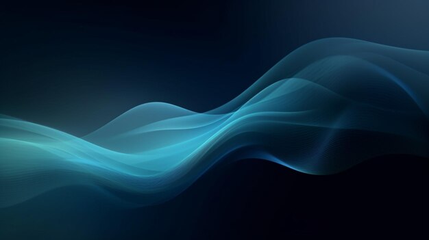 A blue wave on a black background