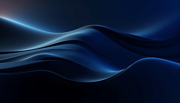 A blue wave is lit up on a black background