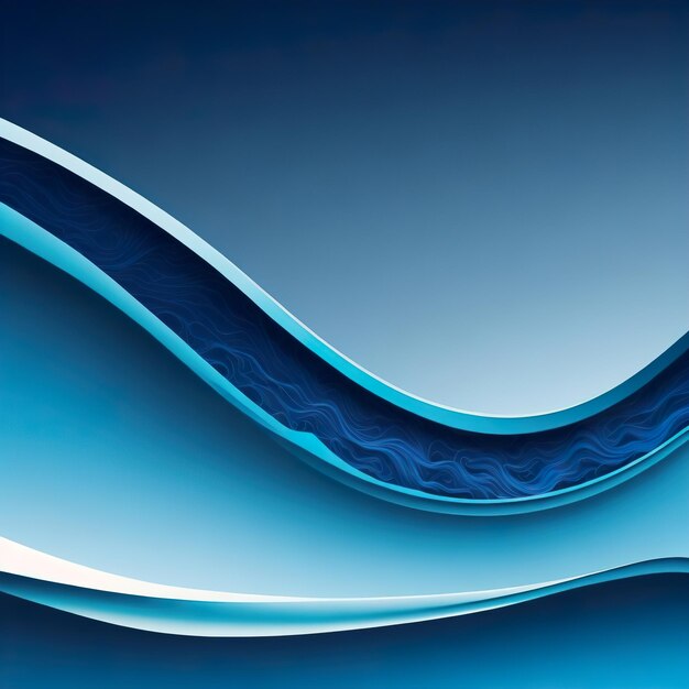 Blue wave and light gradient background curved lines ai generated