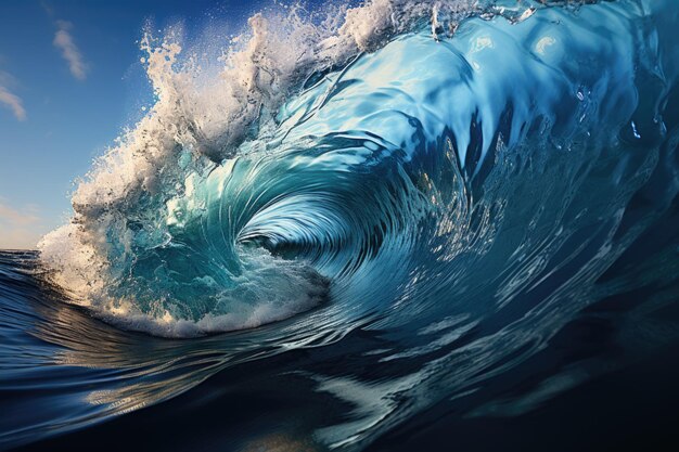 The blue wave standard reflects the beauty of the nature generated by ia generative ia