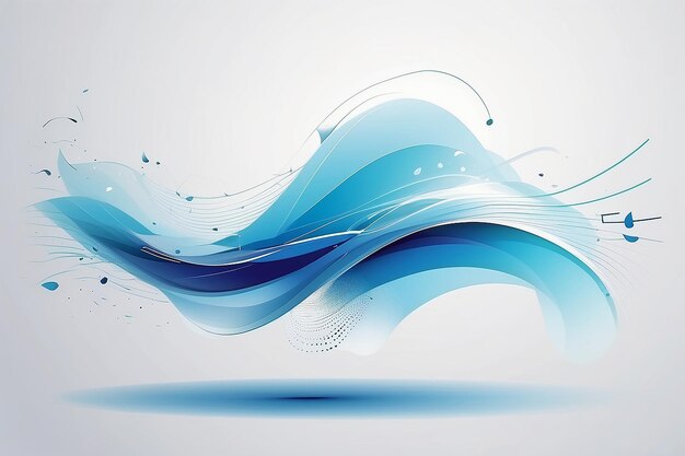 Blue Wave Vector Modern Flow Motion for Design