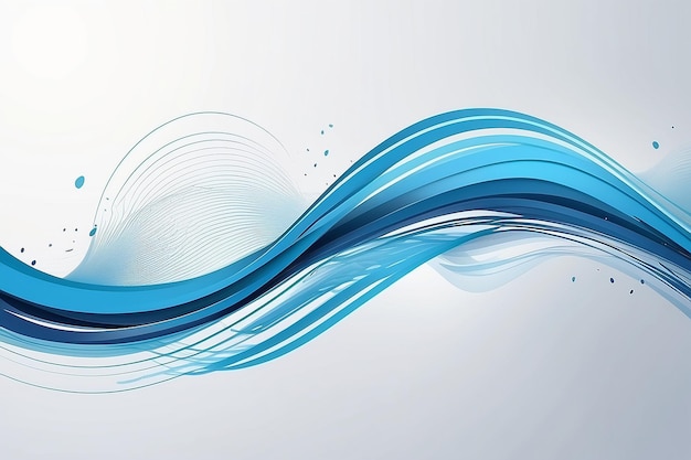 Blue Wave Vector Modern Flow Motion for Design