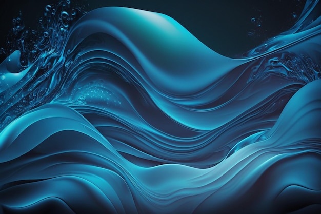 A blue wave with a black background