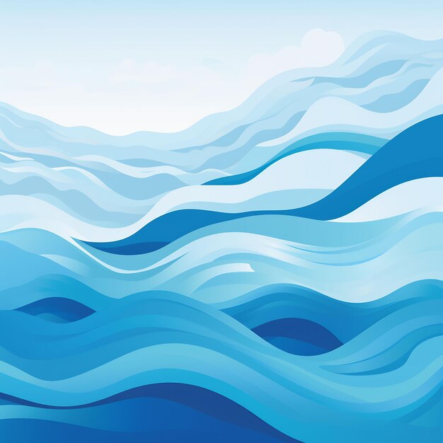 A blue wave with a blue background and the blue waves