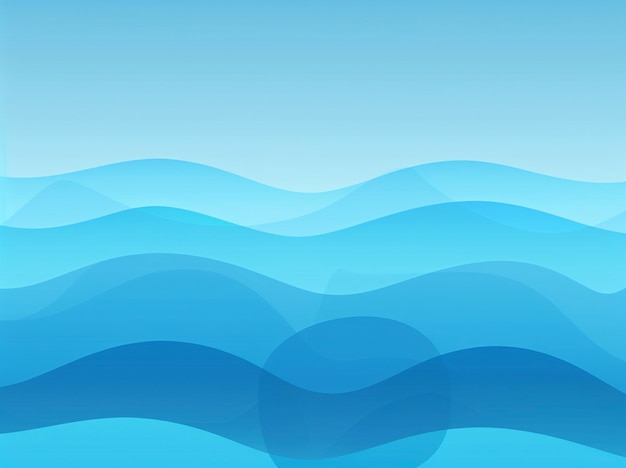 Foto un'onda blu con uno sfondo blu e l'oceano sullo sfondo