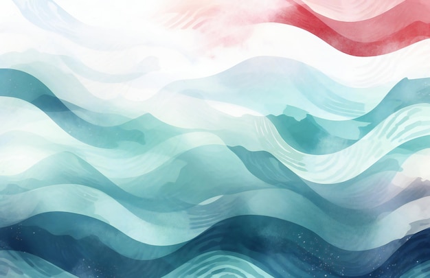 A blue wave with a red and blue background