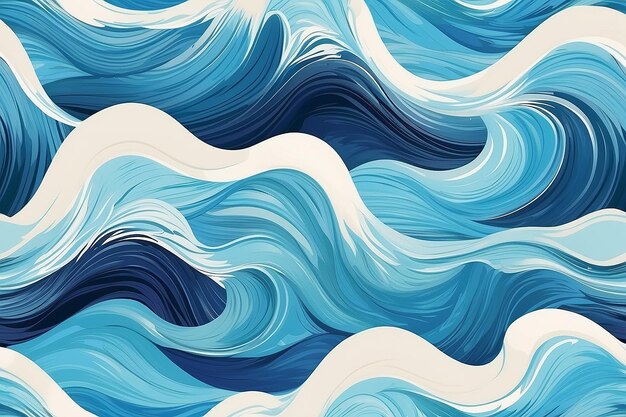 Blue waves abstract background texture Print painting design fashion