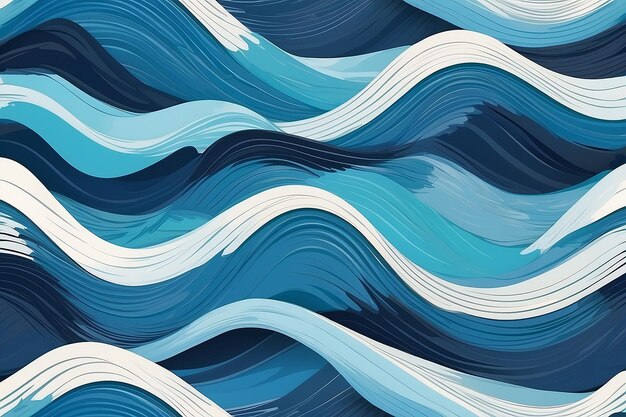 Blue waves abstract background texture Print painting design fashion