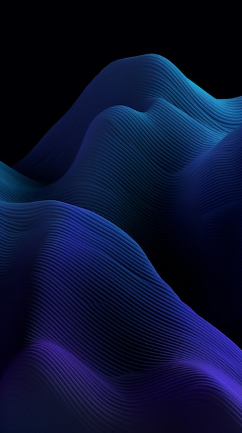 Blue waves on a black background