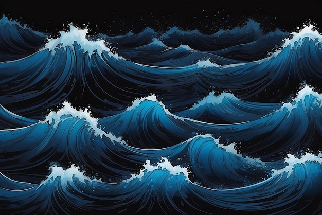 Blue Waves on Black