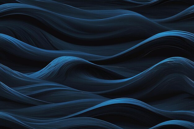 Photo blue waves on black