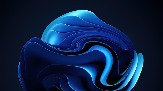 Premium AI Image | Blue waves on a dark background.