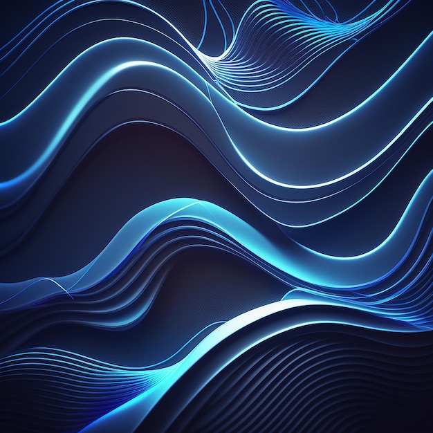 Blue waves on a dark background