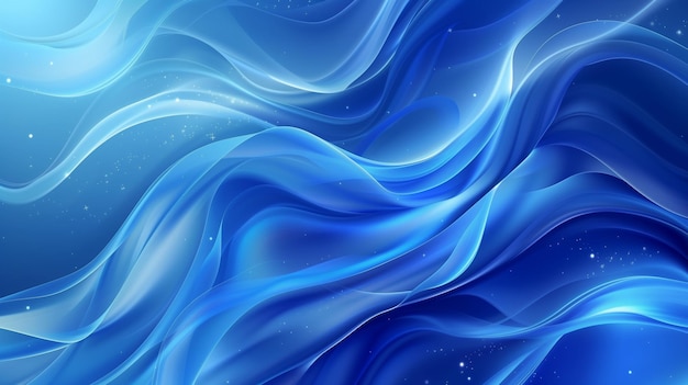 Blue waves sparkling stars abstract background wallpaper fluid backdrop