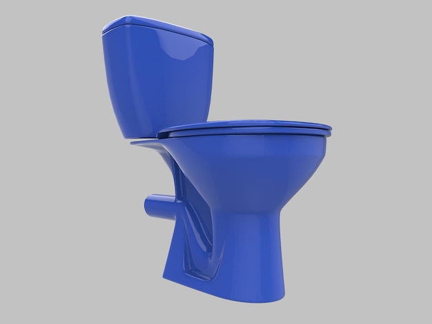 Blue wc seat 3d illustration
