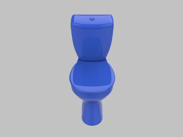 Blue wc seat 3d illustration