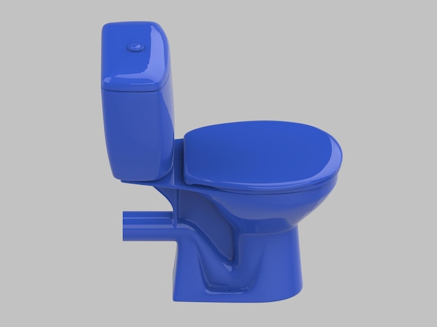 Blue wc seat 3d illustration