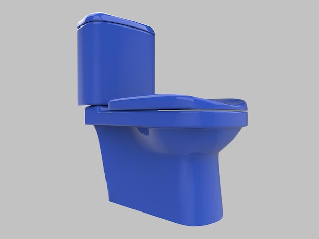 Blue wc seat 3d illustration