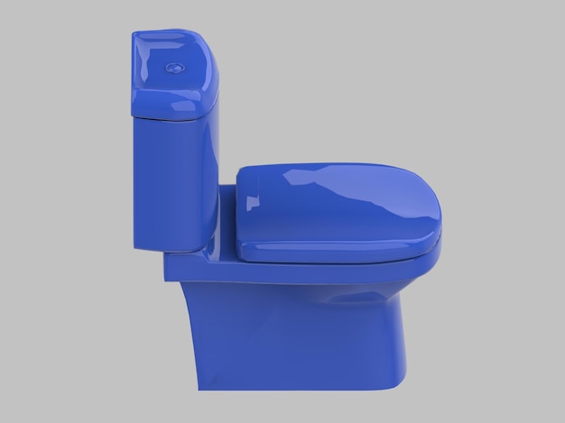 Photo blue wc seat 3d illustration