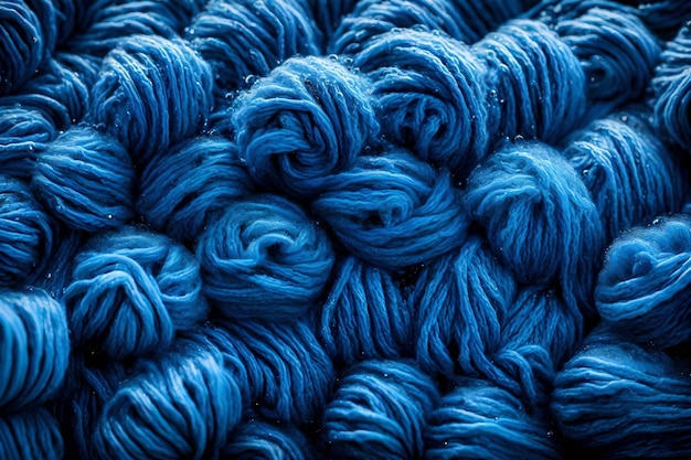 Photo blue wet wool product background