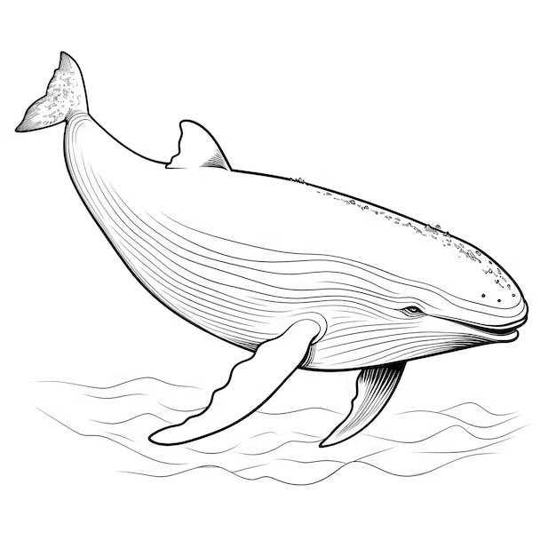 Foto pagine da colorare per bambini di balena blu
