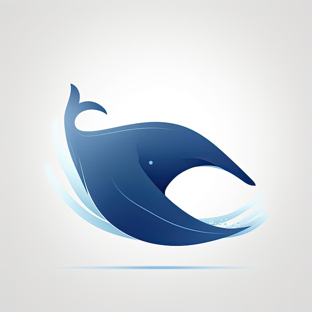 Photo blue whale logo minimalist and elegant vector logo curving lines blue whale contrasting