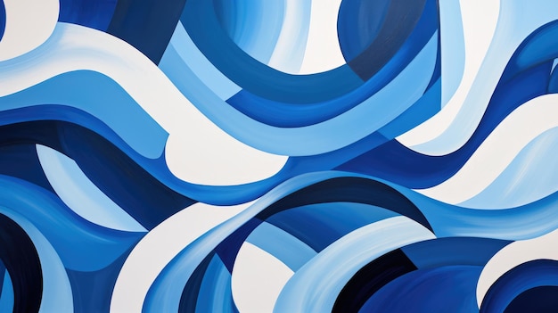 Сгенерирован сине-белый абстрактный дизайн