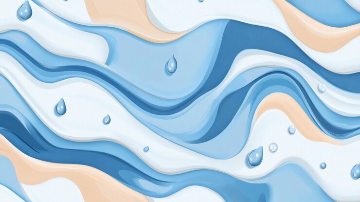 Photo a blue and white abstract illustration of a womans hands and feet in the water
